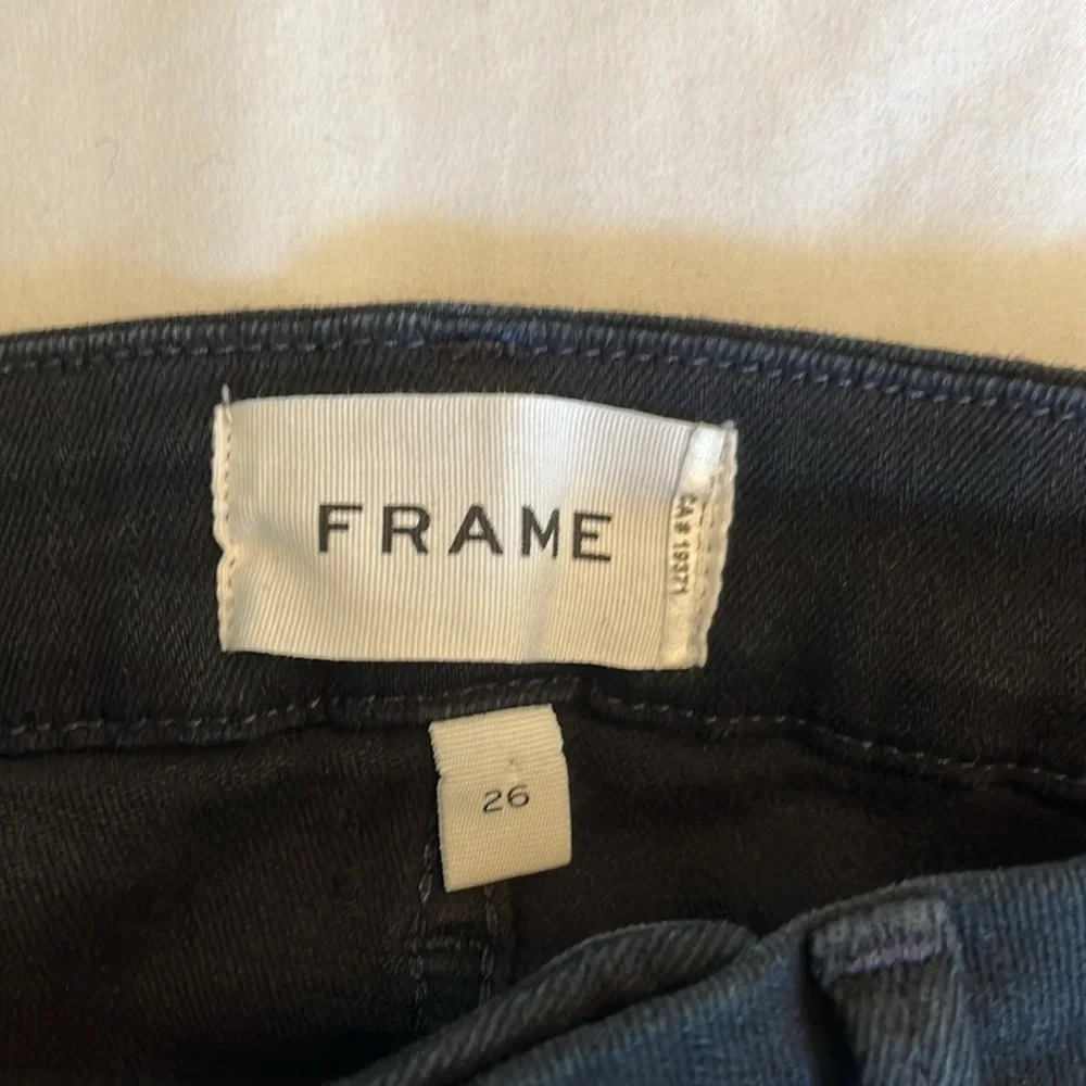 Frame Le Crop Mini Boot Black size 26  Raw Hemline Streetwear Edgy. NWOT - Picture 9 of 17